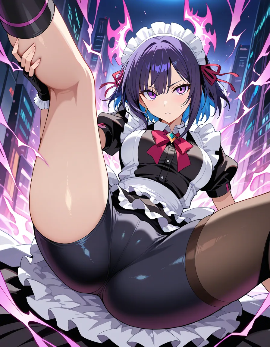 masterpiece, best quality, solo focus, frills, spread legs, wild energy, manga panel look, hentai_studio_quality