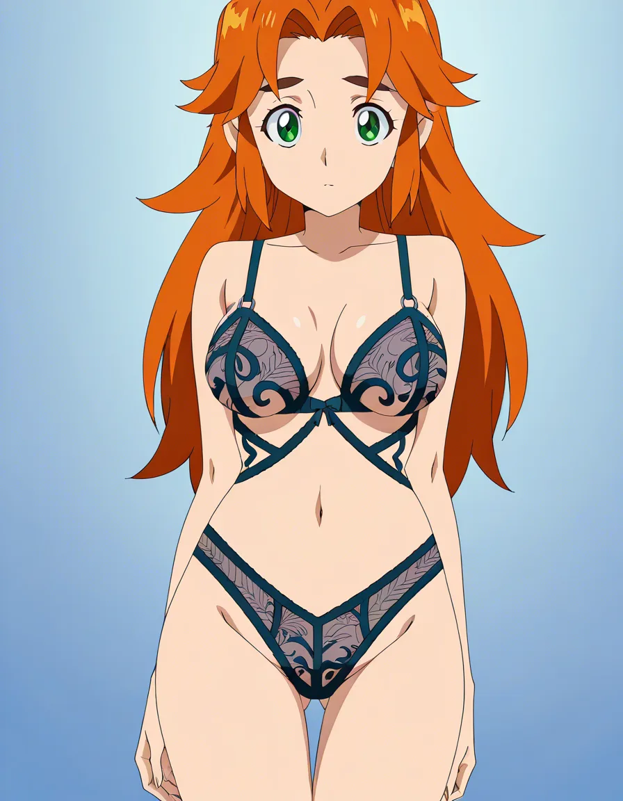adult Malon, medium breasts, revealing lingerie, highres, vivid, mature female, presenting, transparent background, doujin style, closed_mouth , hentai_studio_quality, (anime style:1.3), 2d, anime screencap, cel shading, flat color, (anime style:1.3), 2d, anime screencap, cel shading, flat color