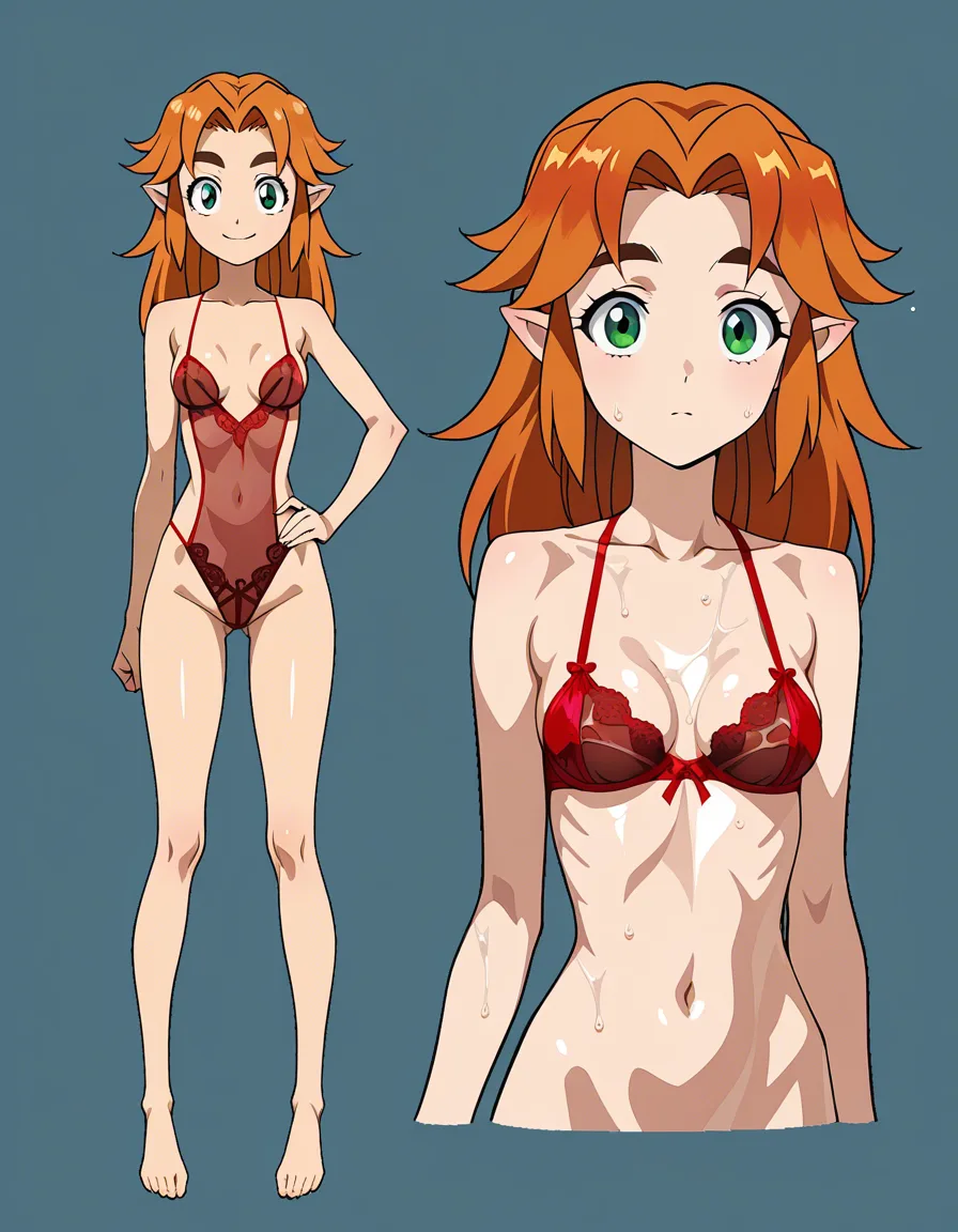 adult Malon, small_breasts breasts, revealing red lingerie, highres, skinny, vivid, presenting, riding, transparent background, doujin style, closed_mouth, wet_clothes, hentai_studio_quality, hentai_studio_quality, hentai_studio_quality