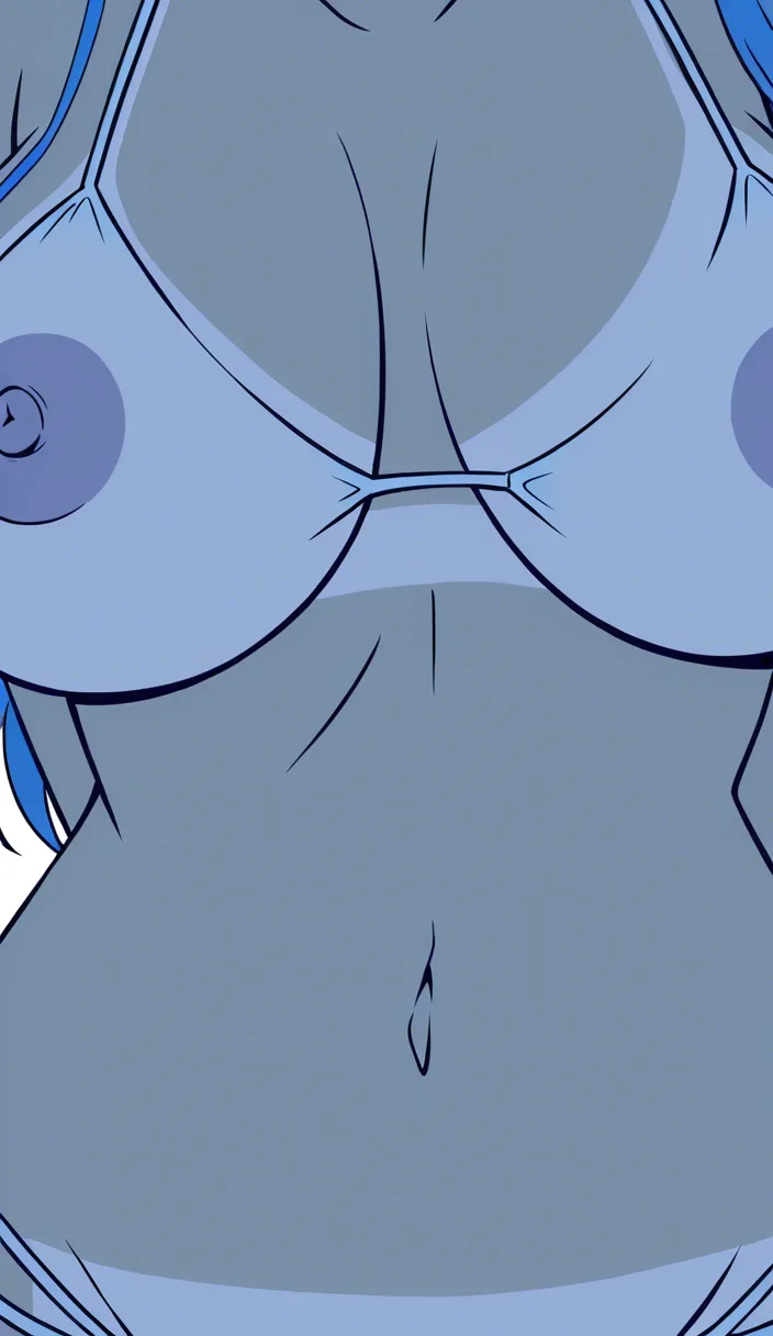 highly detailed, natural lighting, nami from the anima one piece, make her strip and reveal her giant pointy nipples and ooily body, she has bikini tan lines