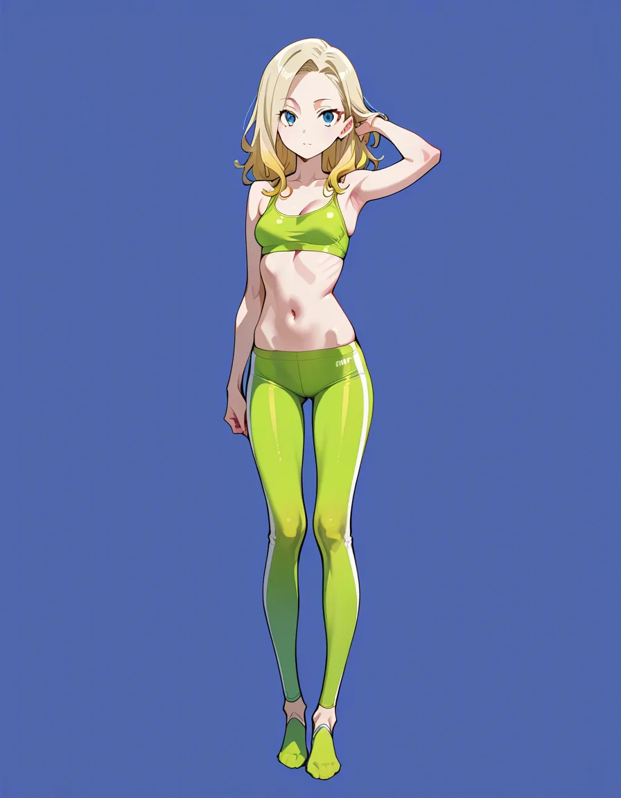 Skinny blonde in leggings, hentai_studio_quality