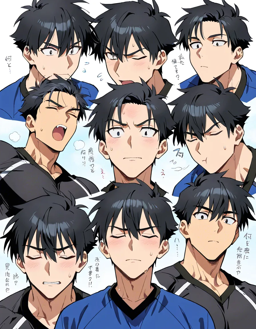 Masterpiece, best quality, ultra-detailed anime illustration, highly detailed, sharp focus, 8k,
A handsome young adult male anime character with short black hair, soft bangs falling over his forehead, eyes closed in pure ecstasy, mouth wide open in a blissful, gasping expression, flushed cheeks, visible sweat droplets glistening on his skin. Extremely muscular, athletic body with massive, well-defined pectorals, deep abdominal six-pack, powerful shoulders, thick arms, and strong thighs. Skin is light-toned, smooth, and shiny with realistic sweat and oil sheen catching the light.
He is fully nude, completely naked, no underwear, no clothing at all. Large, thick, erect penis standing upright against his lower abs, detailed veins, realistic glans, heavy balls hanging below. One hand resting on his upper thigh near the base of his cock, fingers relaxed. Other arm raised behind his head, hand out of frame.
Reclining on a dark leather couch, body angled slightly toward the viewer, upper body leaning back in pleasure. Soft warm indoor lighting from a traditional Japanese shoji-screen window on the right, creating gentle highlights and soft shadows across his wet, glistening skin. Subtle steam or heat haze rising near his face. Background is a dimly lit traditional Japanese-style room with wooden walls and a large paper lattice window letting in warm daylight., hentai_studio_quality