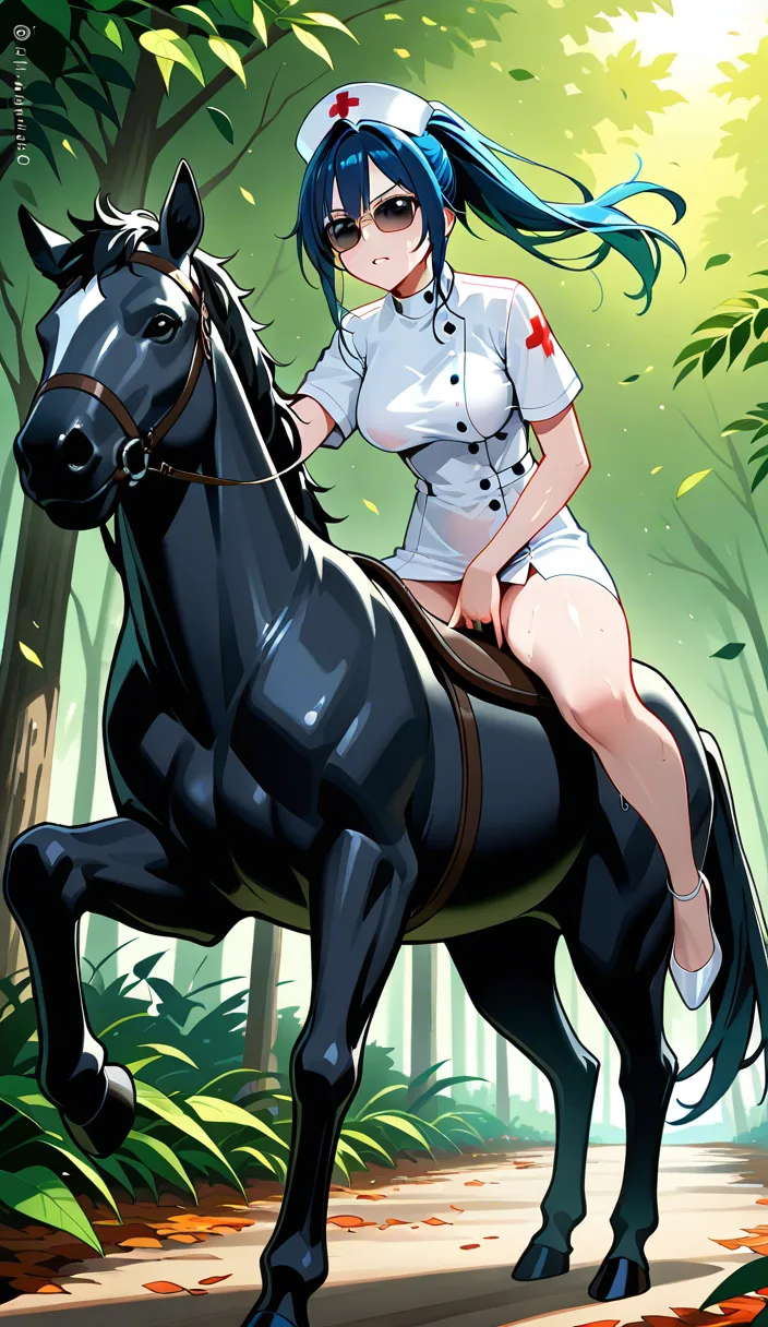 8k, sharp focus, detailed skin, nurse, sunglasses, shoes, riding, leaf, lifelike render solo fingering wet pussy