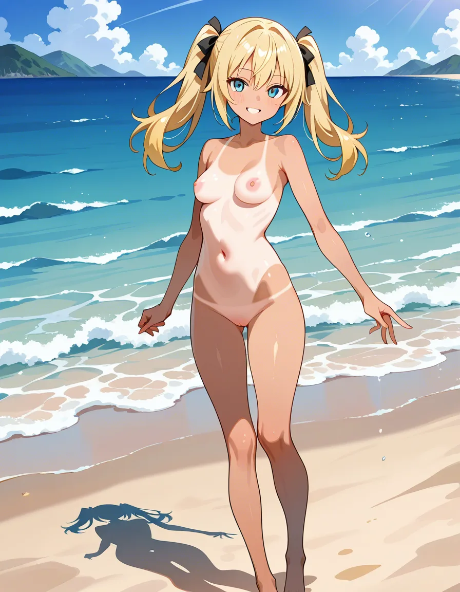 beach naked tanlines blonde sand, hentai_studio_quality