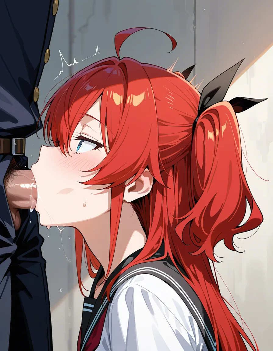 @shinjugai , fellatio twintails red_hair, hentai_studio_quality