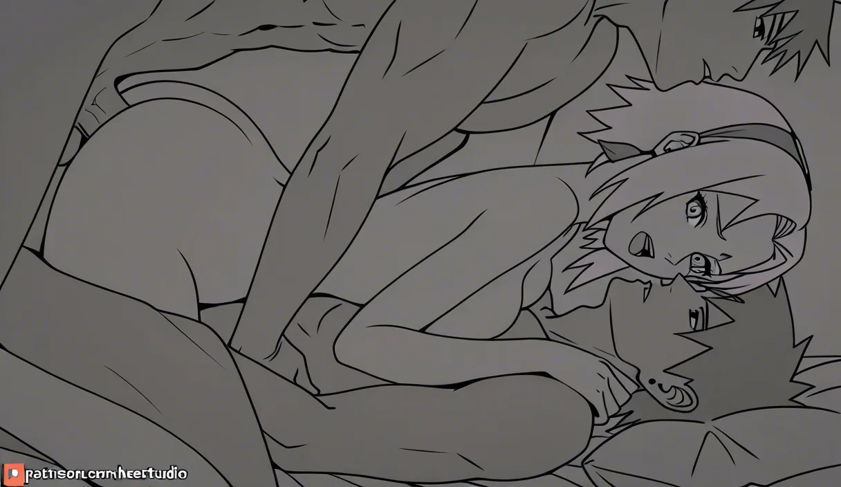1girl, Sakura Haruno(Naruto Anime), 2boys, double double_penetration, 2d, anime.