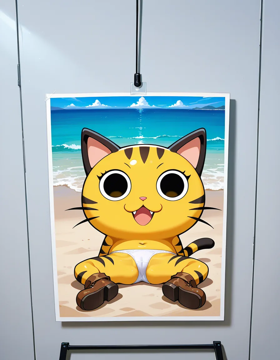8k, sharp focus, detailed skin, catgirl, brown footwear, panties, spread legs, ocean, studio photo, hentai_studio_quality