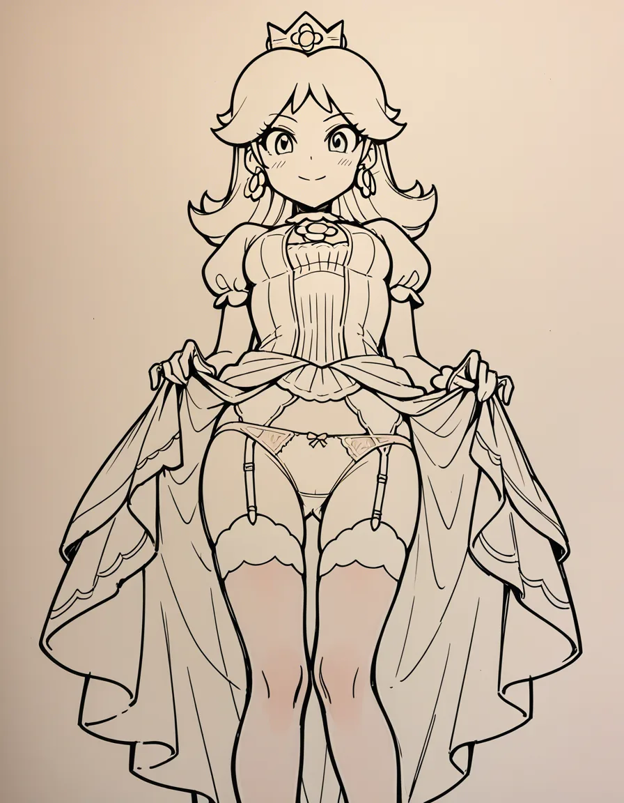 princess daisy, age 18. The entire upper part of her clothing has slipped down very low, full exposing her very small breasts, 4K resolution., hentai_studio_quality