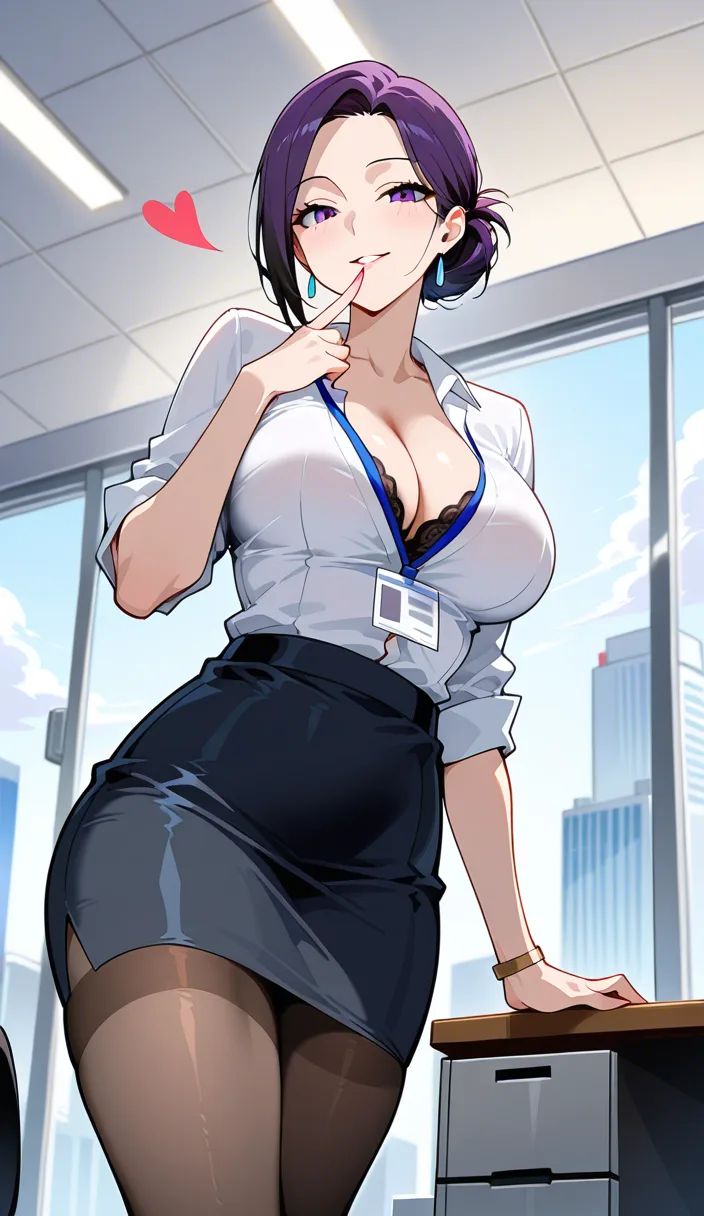 office_lady, heart, seductive_smile, hentai_studio_quality