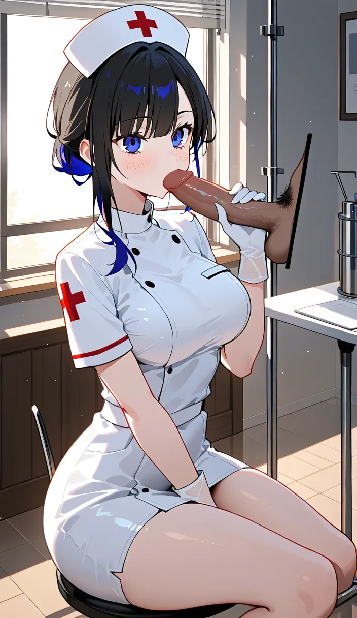 sharp focus, 8k uhd, nurse, gloves, oral, studio picture_frame
