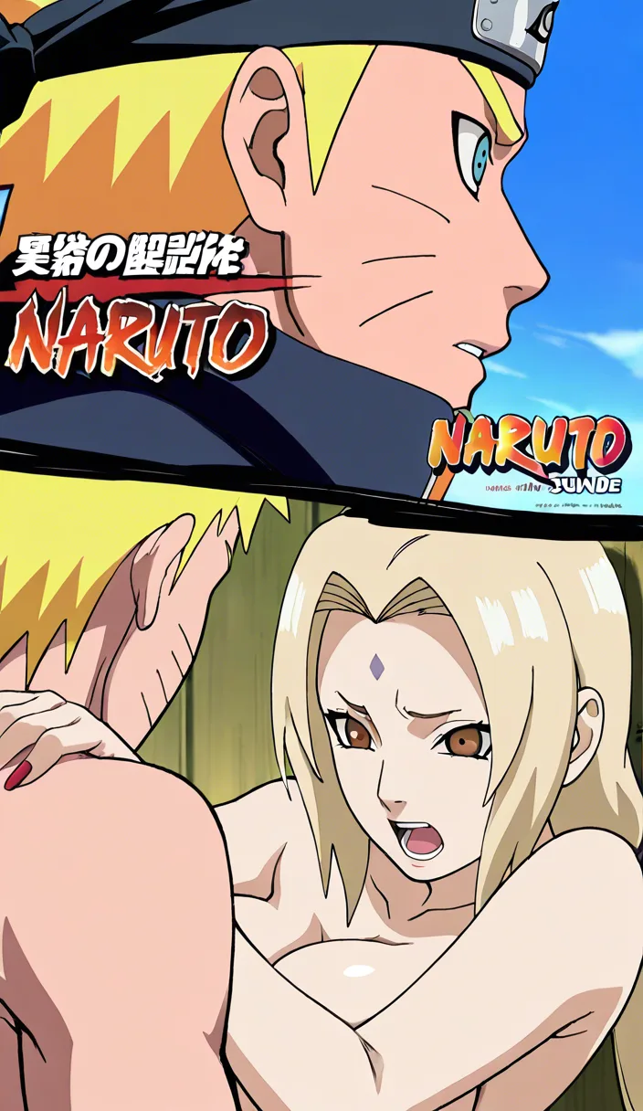 Masterpiece, best quality, ultra-detailed, Naruto Shippuden, official art style, full color, manga, 3-panel layout, male-female sexual intercourse, Uzumaki Naruto and Tsunade, depicting a scene ranging from passionate missionary sex—with him taking the lead and her moaning intensely—to the climax where he ejaculates inside her as she reaches the peak of pleasure, set in a bedroom, motion lines, speed lines, Japanese sound effects, Japanese text speech bubbles, hentai_studio_quality