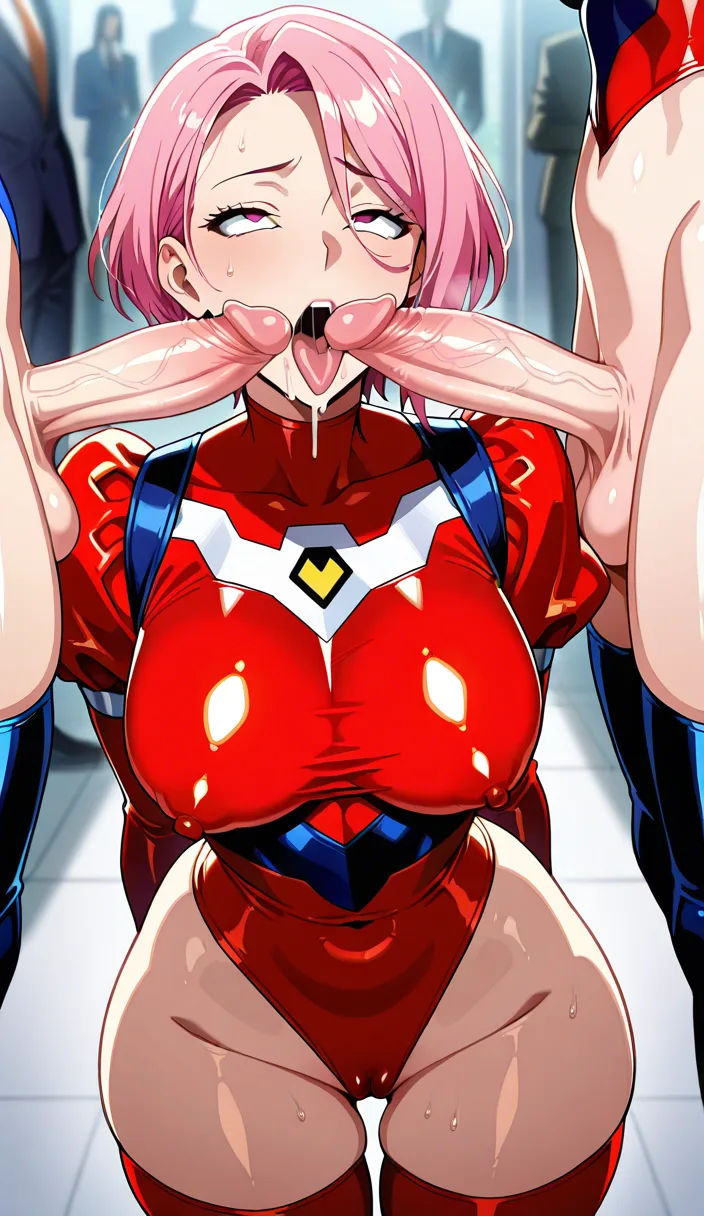 2 girl, yuri , futanari ,masterpiece, ultra detailed, solo focus, milf, large_breasts , superhero_costume , pink_hair , white_eyes, short_hair , ahegao , blurry_cock, sloppy, standing, puffy sleeves, blowjob, explicit anime render, orgy_party hentai_studio_quality, hentai_studio_quality