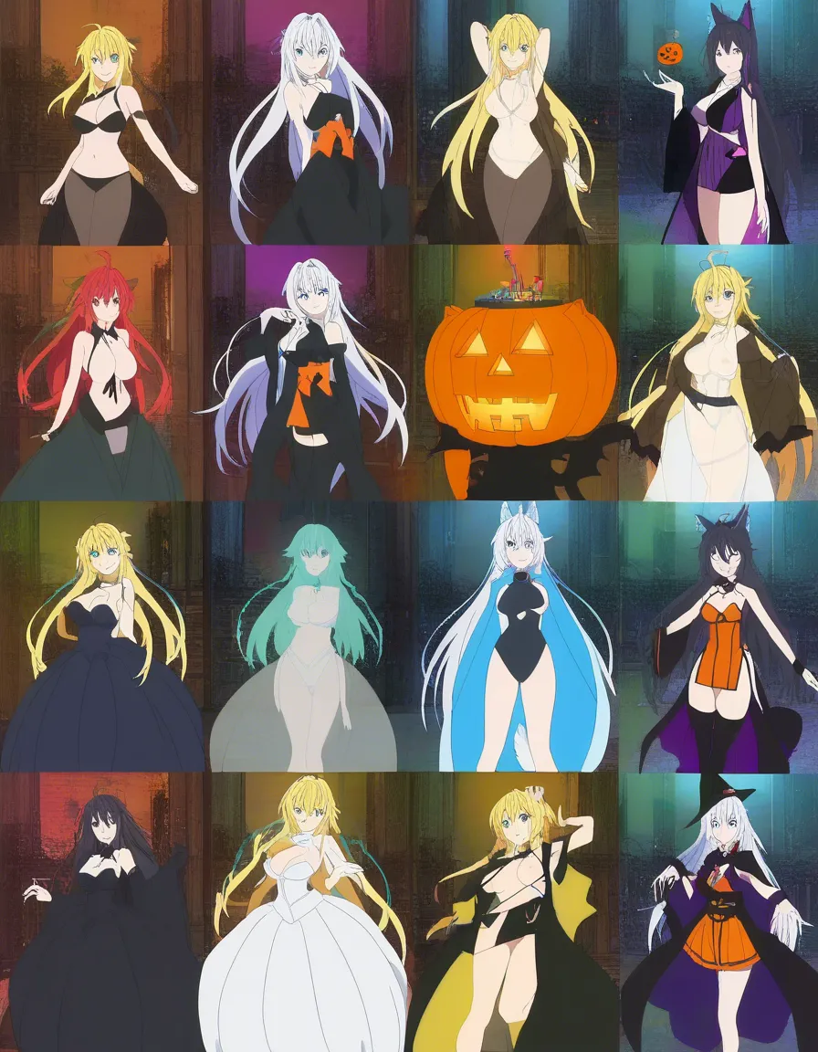 dress up as a ghost，halloween, see-through_clothes ,nipple,ahego, (anime style:1.3), 2d, anime screencap, cel shading, flat color