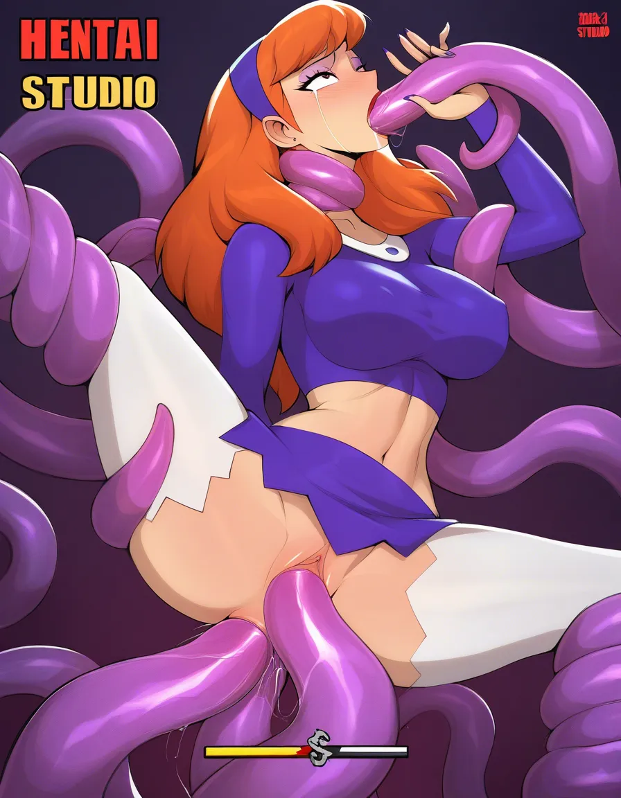 Daphne Blake , tentacles, fellatio , anal , vaginal , crying, hentai_studio_quality