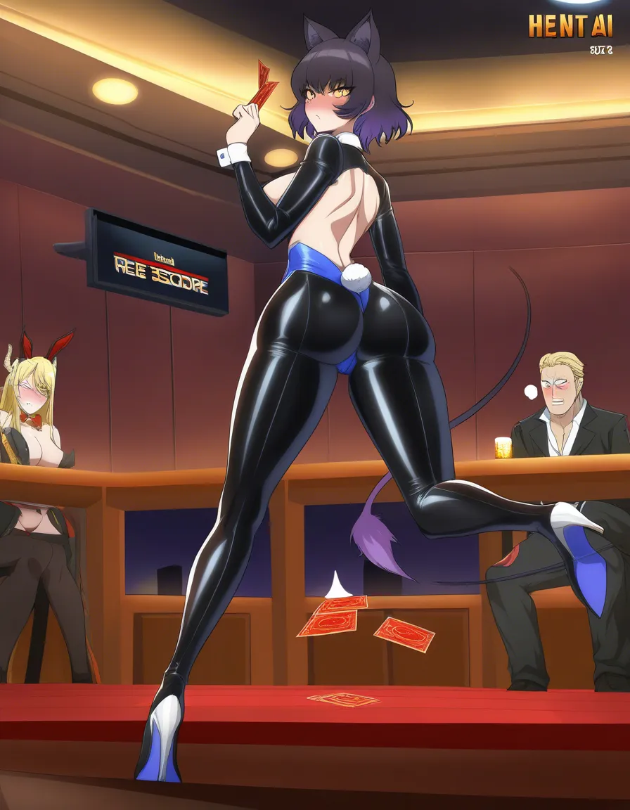 @blake_belladonna , reverse_bunny_suit , blush , public_indecency , club, hentai_studio_quality