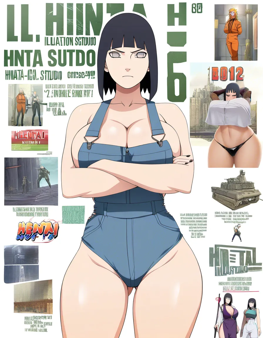Hinata Hyuga from Naruto, Arms crossed, sexy outfit, huge breasts and thick thighs, serious look, white background.
Masterpiece, ultra-detailed, 8k, very detailed, high resolution, illustration, Overall, sharp, hentai_studio_quality, hentai_studio_quality, hentai_studio_quality