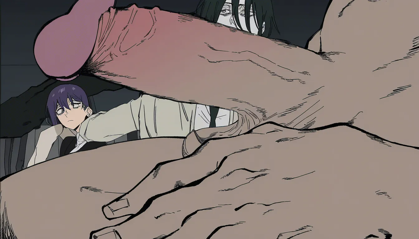 (tatsuki_fujimoto_style:1.35), chainsaw_man_style, manga_style, highly_detailed, angel_devil_(chainsaw_man), 2boys, penis, femboy_with_male, slim, long_red_hair, pale_skin, halo, angel_wings, gay,reverse_cowgirl, semi-reclining, on_bed,interracial, black_male, black_skin, faceless_male, huge_black_cock, deep_anal,hands_on_thighs, holding_thighs,flushed_face, half-closed_eyes, slight_smile, lewd_expression, saliva,sticky, stringy, precum, glistening
1