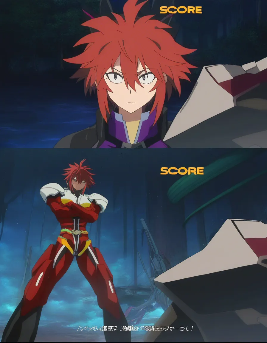 들박 당하는 와구리, (anime style:1.3), 2d, anime screencap, cel shading, flat color