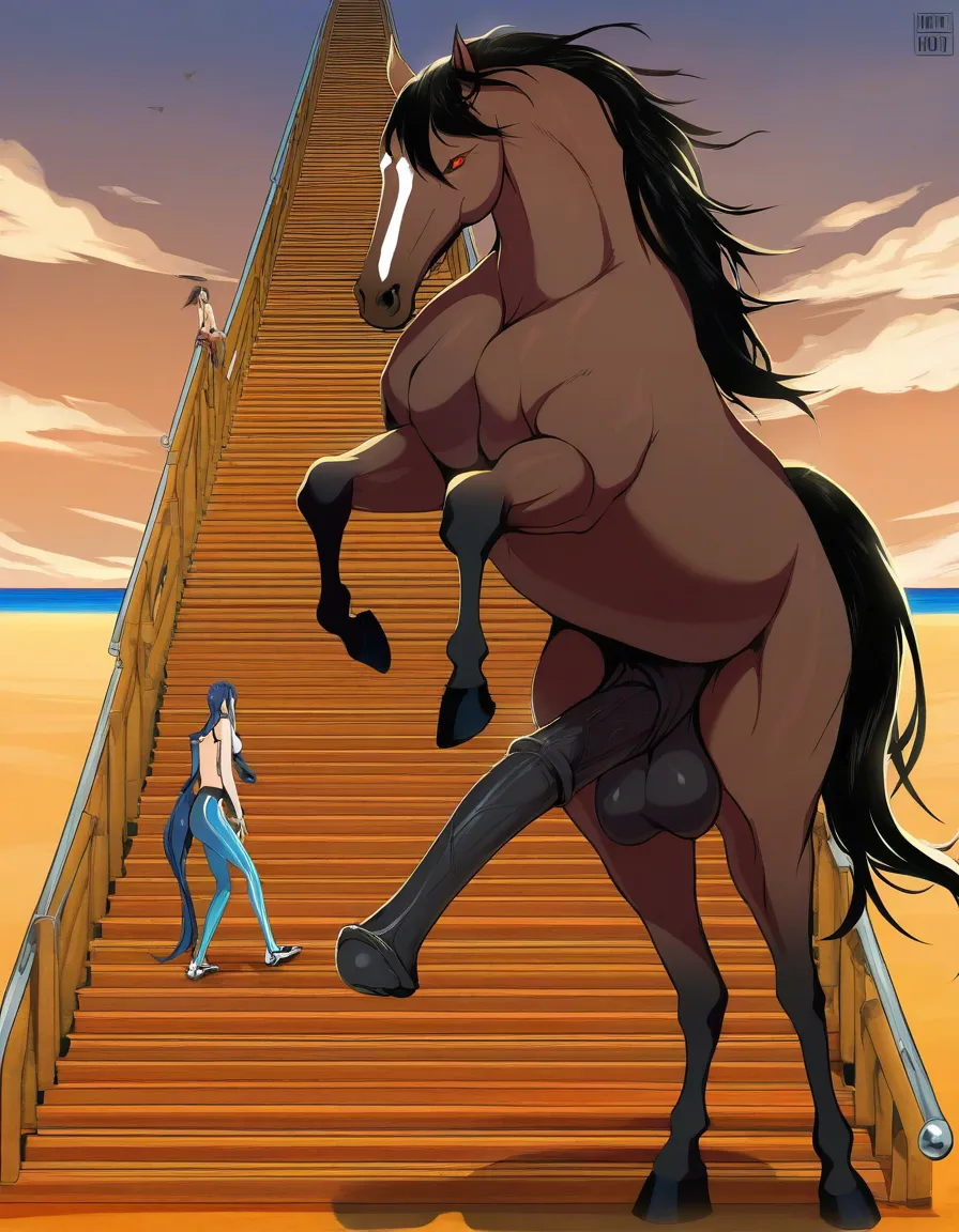 masterpiece, clean art, futa woman with giant horse cock, hentai_studio_quality, hentai_studio_quality