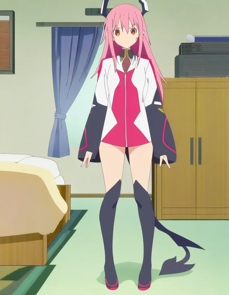 Lorem, musuko ga kawaikute shikatanai mazoku no hahaoya, demon girl, bedroom, full body, hentai style, (anime style:1.3), 2d, anime screencap, cel shading, flat color, @00osamio00