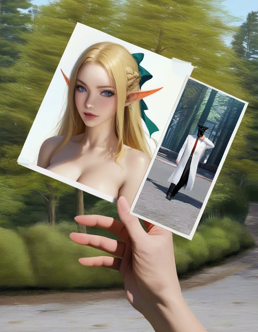 RAW photo, ultra realistic, elf girl, bow, topless, dslr quality, hentai_studio_quality