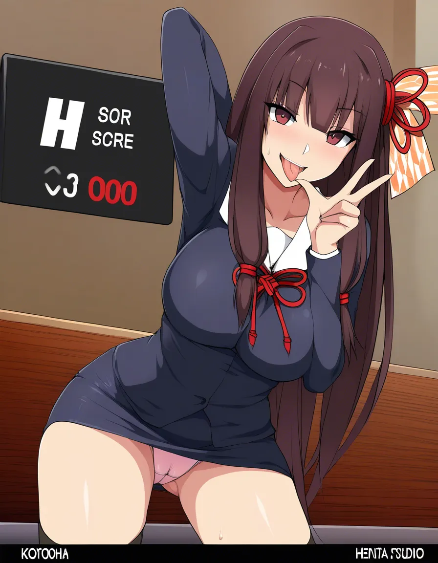 Kotonoha yukino, pantyshot, teasing, cameltoe, hentai_studio_quality