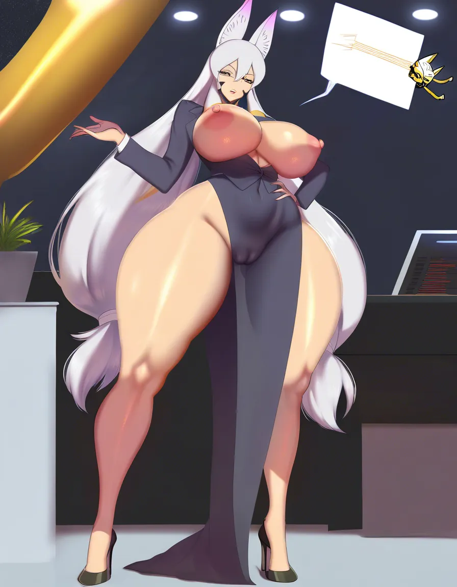 best quality, explicit detamasterpiece, clean art, best_quality, sakuyamon, thick_thighs, large_breasts, long_legs, very_long_hair, white_hair, twintails, hentai_studio_quality, skin_tight, high_heels, office_lady, miniskirt, pussy_juice, cameltoe, femdom, ballbusting, crushing_balls, ejaculation, defined_legs, 1girl, 1boy, hentai_studio_quality, realistic, hentai_studio_quality