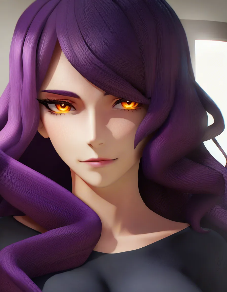 portrait 3:4, 3D render, masterpiece, 1girl, solo, adult woman, Cerisca, (large purple eyes:1.5), deep violet irises, NOT orange eyes, NOT amber eyes, NOT brown eyes, long wavy deep purple hair, wistful soft expression looking back over shoulder, dark purple lace lingerie, sheer robe slipping off shoulders, gold body chains, extremely large heavy breasts, tiny waist, wide hips, thick thighs, flushed sweaty skin, open packing trunk with purple clothes, gothic bedroom, candles, bittersweet farewell evening intimacy, explicit nsfw, no text, no letters, no watermark, no words in image, score_9, score_8, 3d render, octane render, subsurface scattering, ray tracing, smooth shading