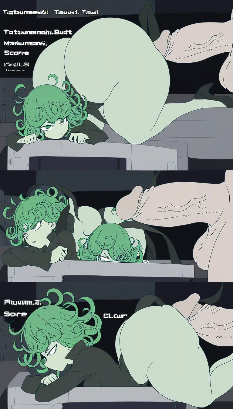 Tatsumaki , gigantic ass, top-down_bottom-up ,The man slaps the girl’s butt with his penis.