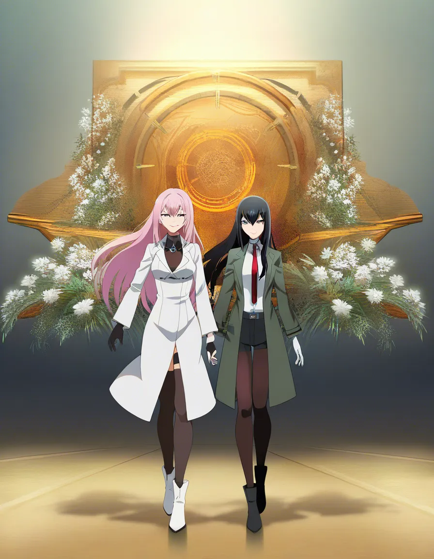 assertive_female, cinematic, studio quality, @makise_kurisu, #simple_background, #white_dress, #flower, floating_hair,walking, white_footwear, thighhighs, gloves, smile, long_hair, straight-on, lab_coat, #full_body, hentai, hentai_studio_quality, score_9, score_8, candid photo, realistic skin texture, visible skin pores, film grain, depth of field, #walking, #3girls #3boys, hentai_studio_quality, kissing, holding_hands, girl_on_top, yuri, femdom, bdsm, hentai_studio_quality