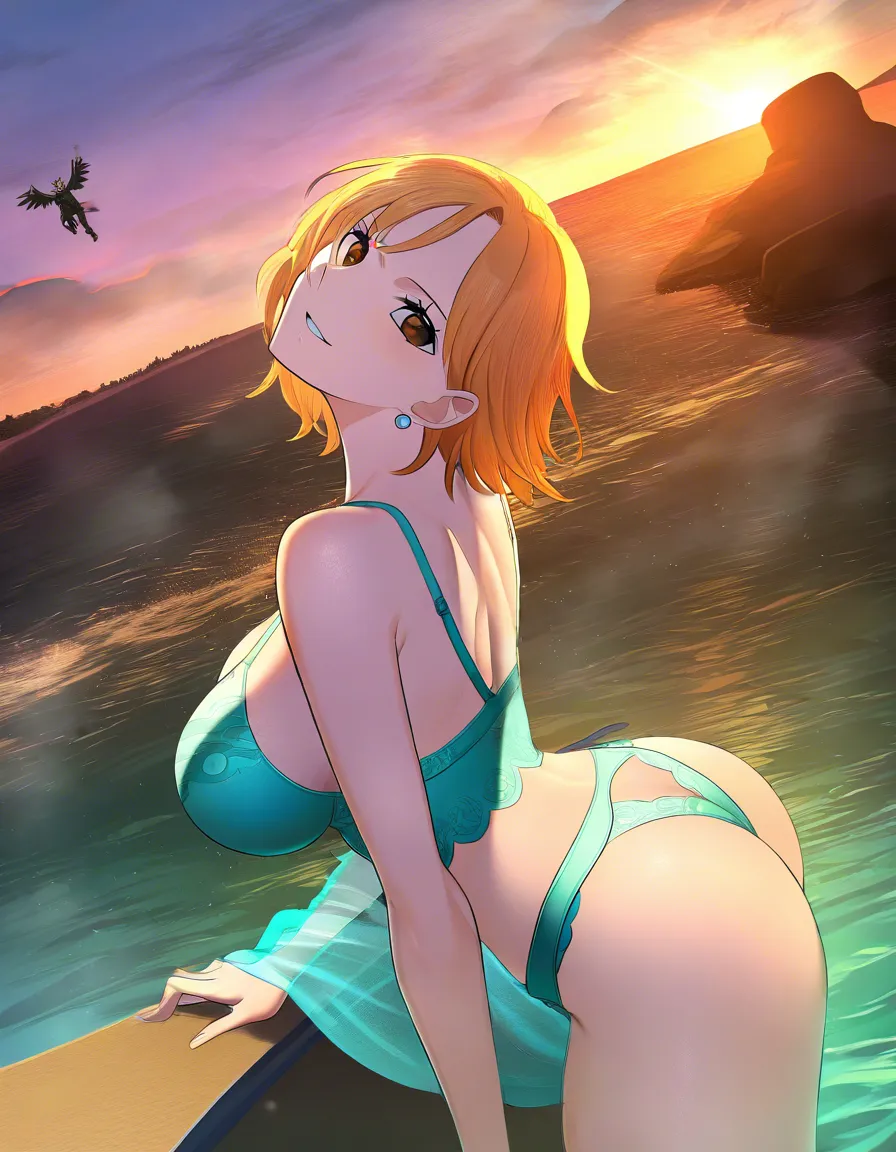 score_9, score_8_up, score_7_up, score_6_up, 1girl, (Nami from One Piece), 4k, hdr, best resoluthion, detailed, detailed face, oceant, sunset, sunbeams, beautiful sky, girl in teal lingerie, (one, piece), (masturbate:1.5), orgasm face, pleasure, pussy juice, exposed tits, hard nipples naked breast, <lora:hinaTuningFaceDetailer_SDXL-v2-rank256-pruned:.8>, staekinglight, pcpcpc, <lora:nai3animation_v2.6.1-000100:.8>, taking selfie, recording self, tongue out, big ass kneeling showing ass, exposed tits, blowing kiss, (selfie angled down on girl), (top view), <lora:ClearHand-V2:.8>, dildo riding, one piece anime quality, one piece anime style, hentai_studio_quality, hentai_studio_quality see-through_clothes, hentai_studio_quality