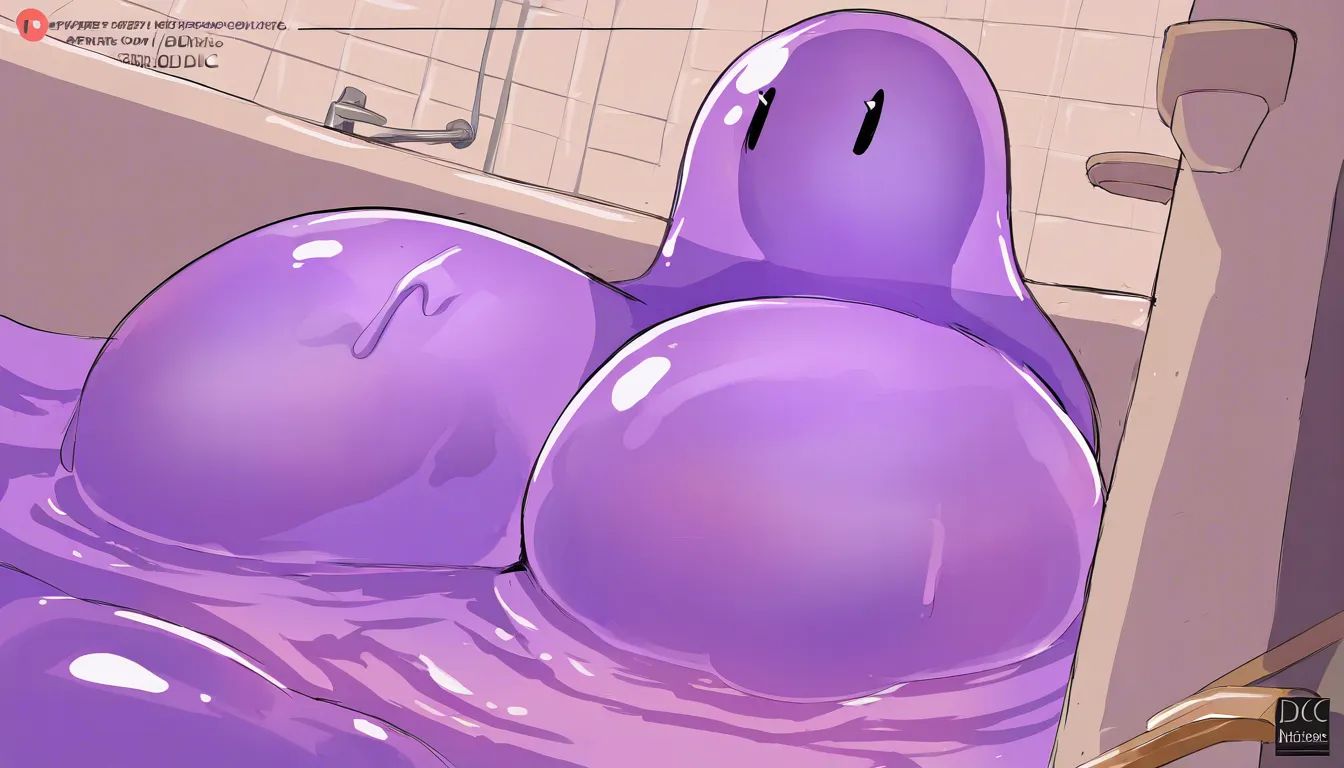 Big boobs, DDLC Monika, DDLC Yuri, DDLC Natsuki, DDLC Sayori, Bubbling Purple Slime, Bathing In purple slime
