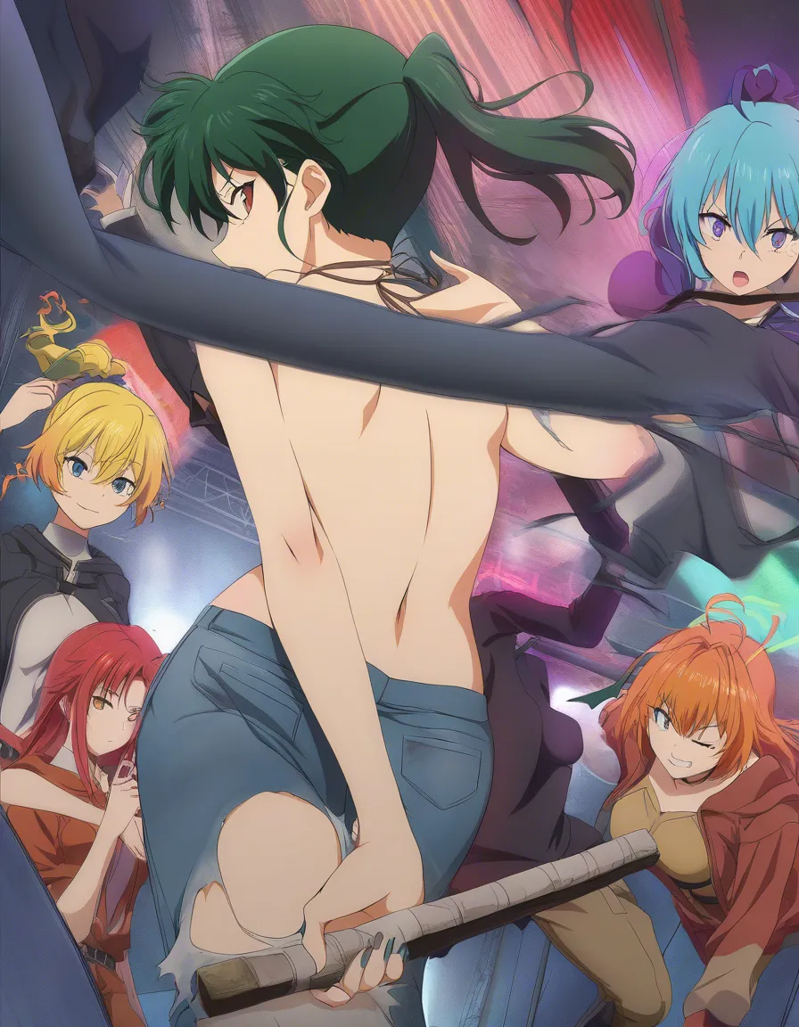masterpiece, best quality, multiple girls, pants, doggy style, vivid anime colors, hentai_studio_quality