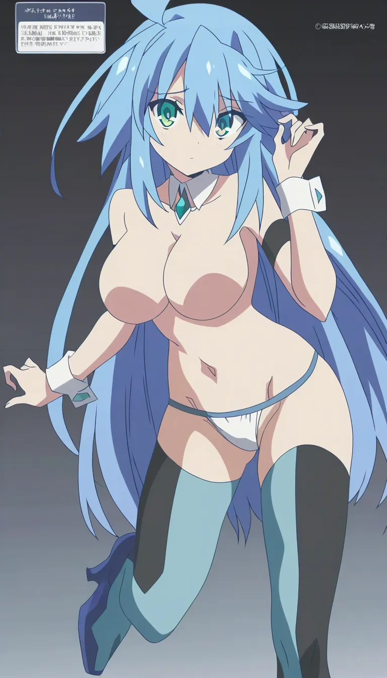 Wearing long socks, good body, medium-sized breasts, left eye covered by hair, blue hair, not wearing underwear, and also having sex