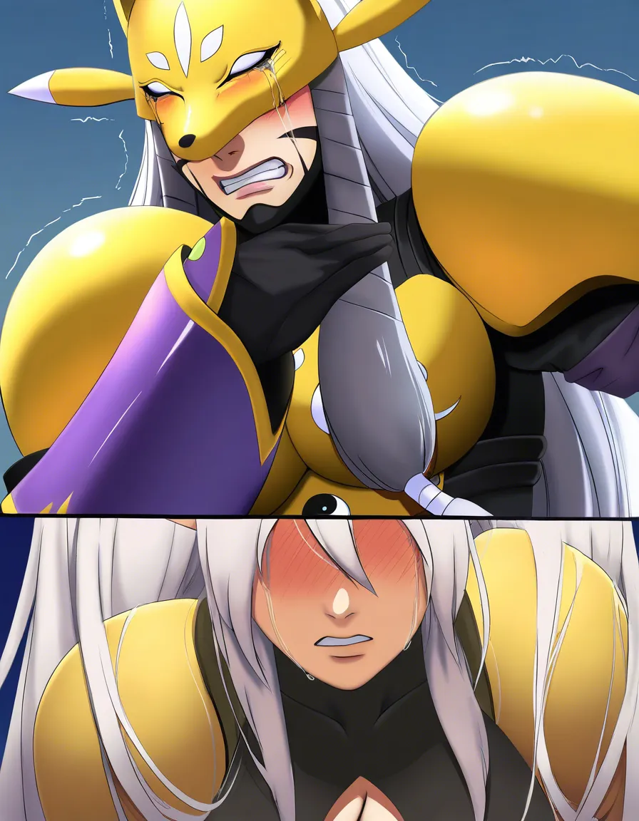 ultra detailed shading, masterpiece, clean art, highly_detailed, best_quality, hentai_studio_quality, realistic,  sakuyamon, very_long_hair, white_hair, twintails, crying, tears, runny_makeup, covering_eyes, embarrassed, trembling, after_sex,  on_floor, revealing_clothes, miniskirt, cum_dumpster, torn_pantyhose, one_breast_out, no_shoes, cum_on_body, pussy_juice, dumpster, solo, muscular_female, hentai_studio_quality