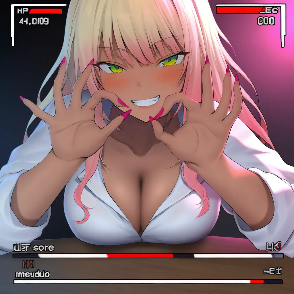 /masterpiece /best_quality /ultra_detailed /highres /best_lighting @momosuzu_nene
oral invitation,fellatio gesture, grin, amesuku, gyaru, hentai_studio_quality