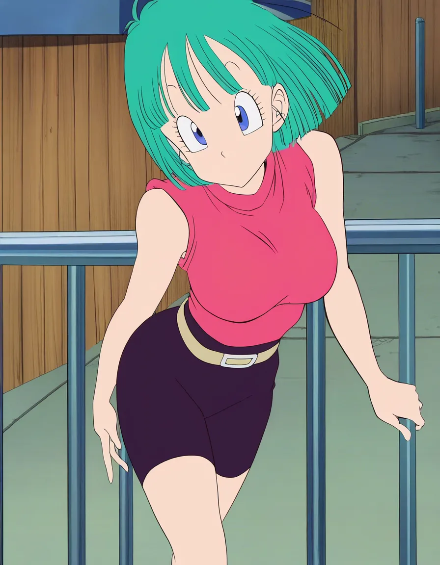 Goku railing Bulma the ass, (anime style:1.3), 2d, anime screencap, cel shading, flat color, @00osamio00