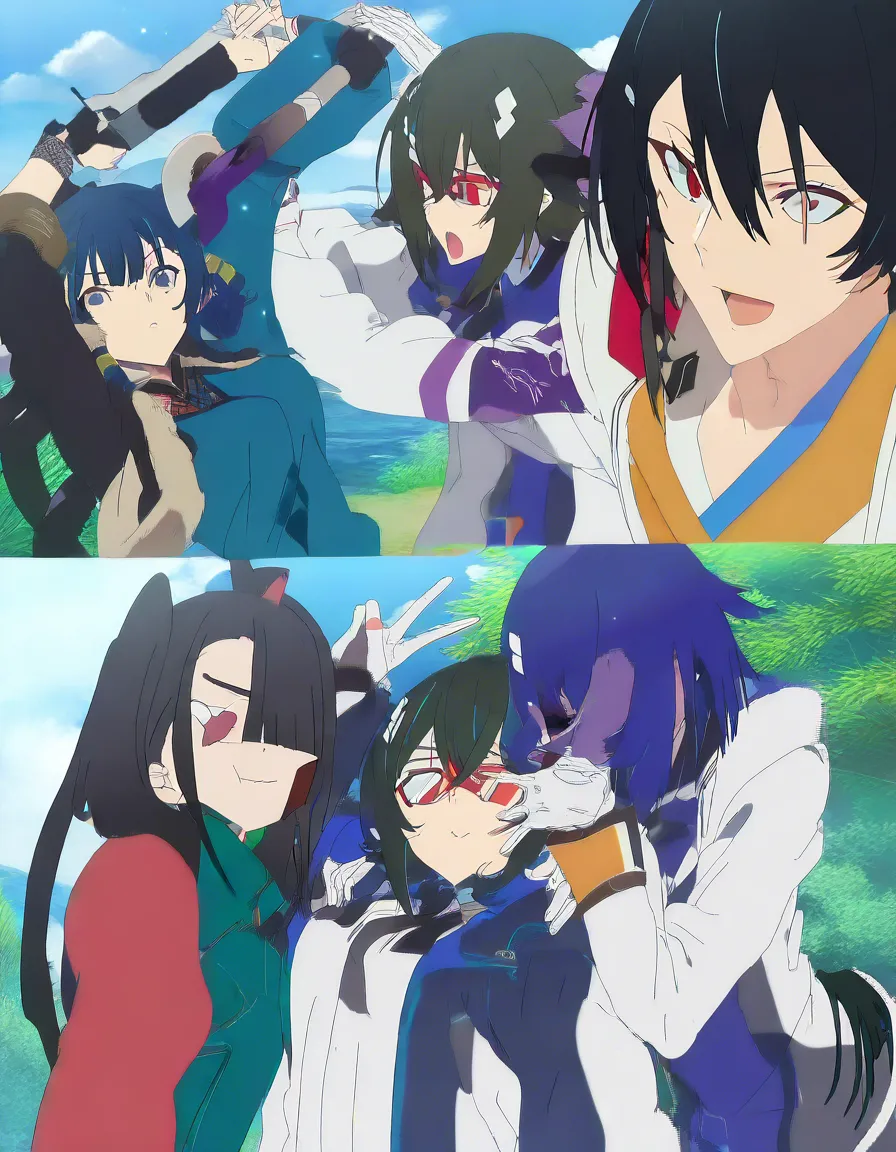 寝そべっている、開脚、裸、服なし、赤髪、アニメ, (anime style:1.3), 2d, anime screencap, cel shading, flat color