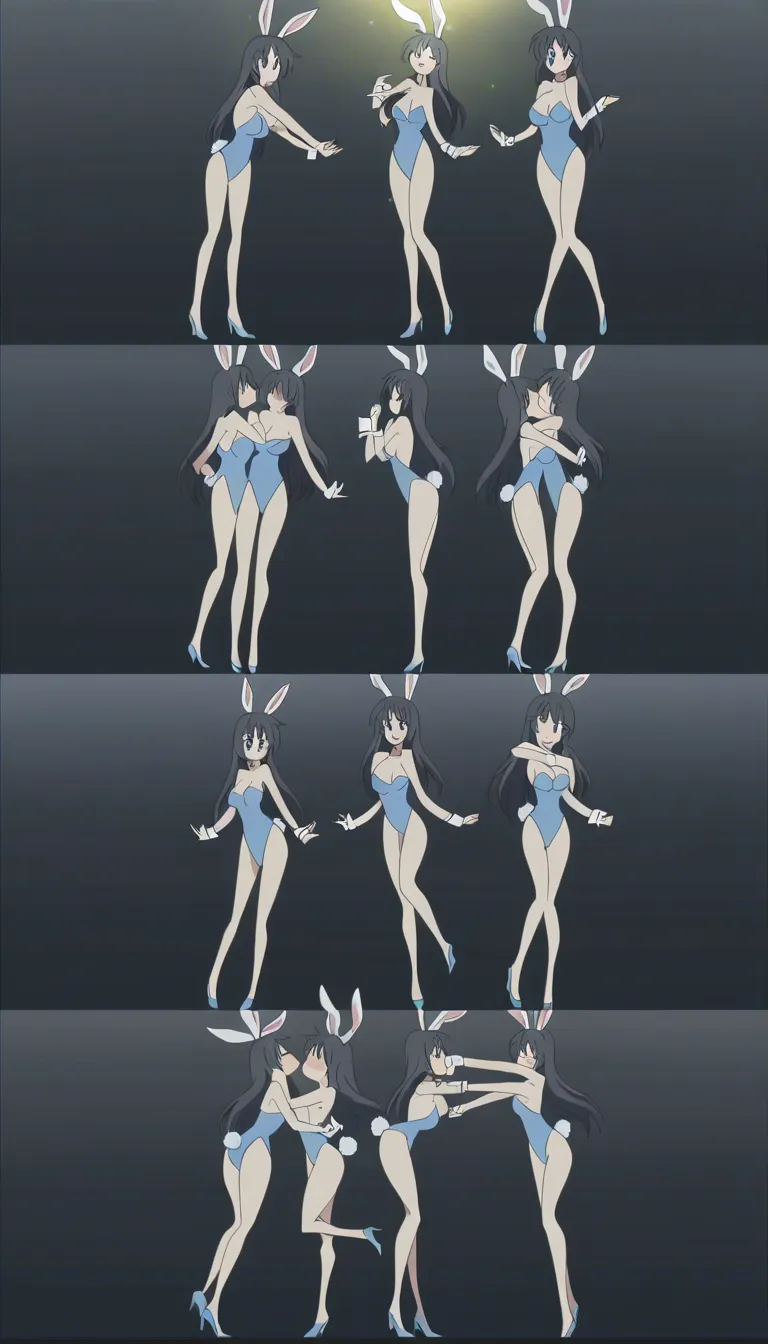 best quality, hyperrealistic, bunny girl, sideboob, bow, kissing, stripping, cinematic realism