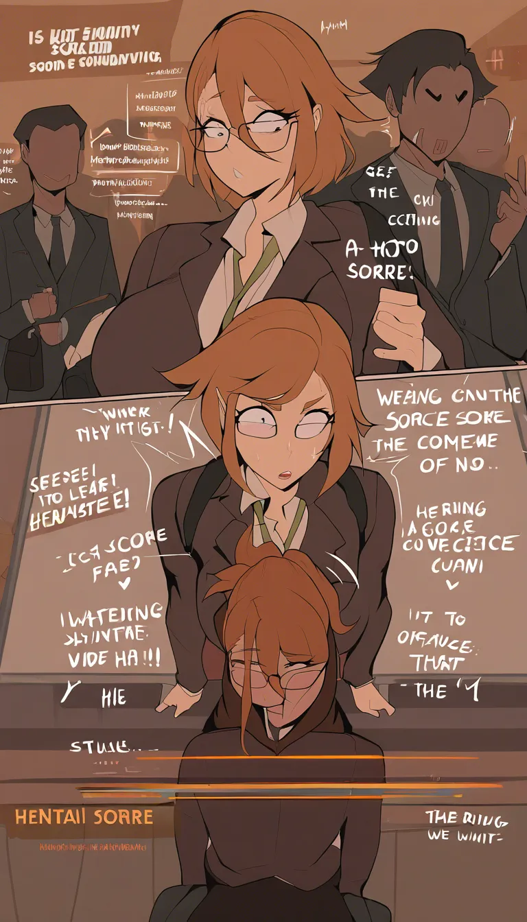 A hot middle-aged woman, wearing office attire, is riding the face of a nerdy college student.