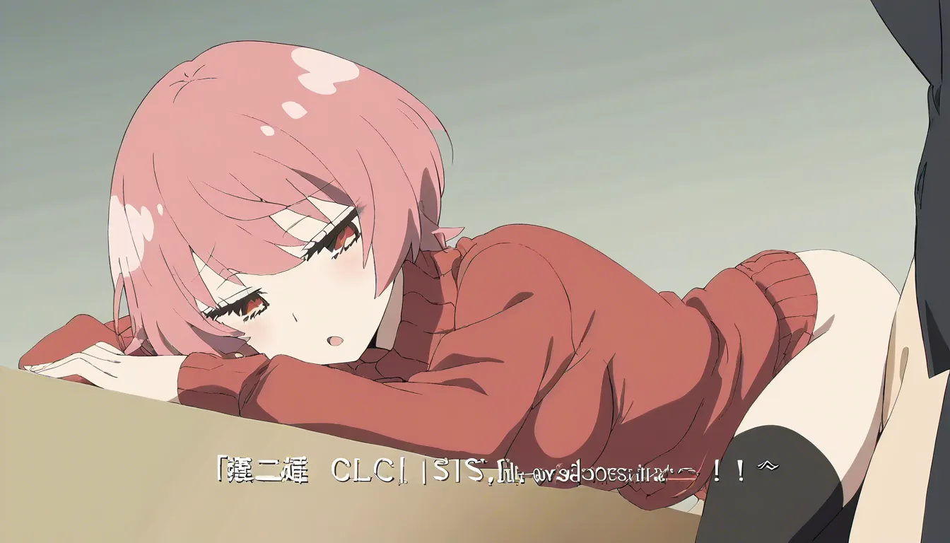 Yor forger from "spy x family" is leaning_forward against a bar counter as she gets had sex_from_behind. She has got a very loose red turtleneck_sweater and black_thighhighs on. from_side and slightly behind