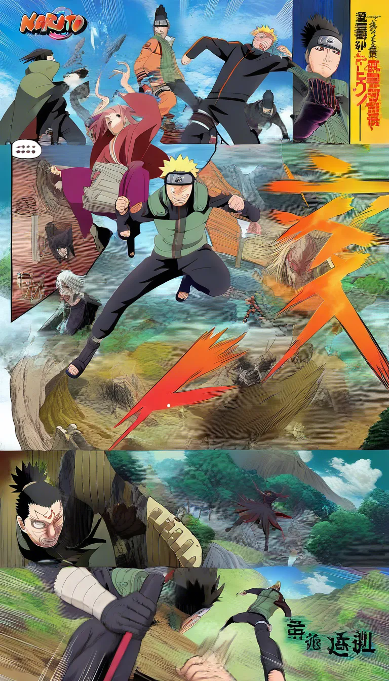 ((masterpiece, amazing quality, highly detailed, intricate details, detailed background, dramatic composition, manga, manga panel layout)), (Naruto Shippuden, official art, full color, featured illustration, Uzumaki Naruto transformed into a woman, Nara Shikamaru), man fucking woman, Nara Shikamaru, grinning, Uzumaki Naruto transformed into a woman, glistening sweaty skin, clothes open, lying on back, being ravished by him, missionary sex, being pinned down by him, panting heavily and reaching the peak of pleasure, on a bed in the bedroom, motion lines, speed lines, sound effects, speech bubbles, Japanese text, hentai_studio_quality