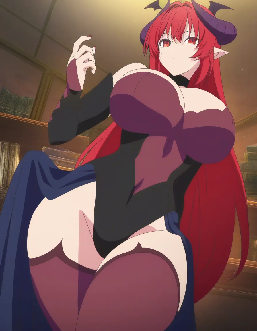 highres, vivid, succubus, crossed legs, anal sex, curvy figure, indoors, eroge aesthetic, (anime style:1.3), 2d, anime screencap, cel shading, flat color