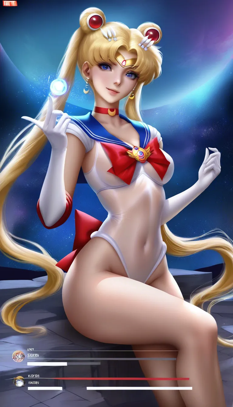 sailor moon, age 18, small_breasts, Her outfit is see-through. 4k resolution., hentai_studio_quality