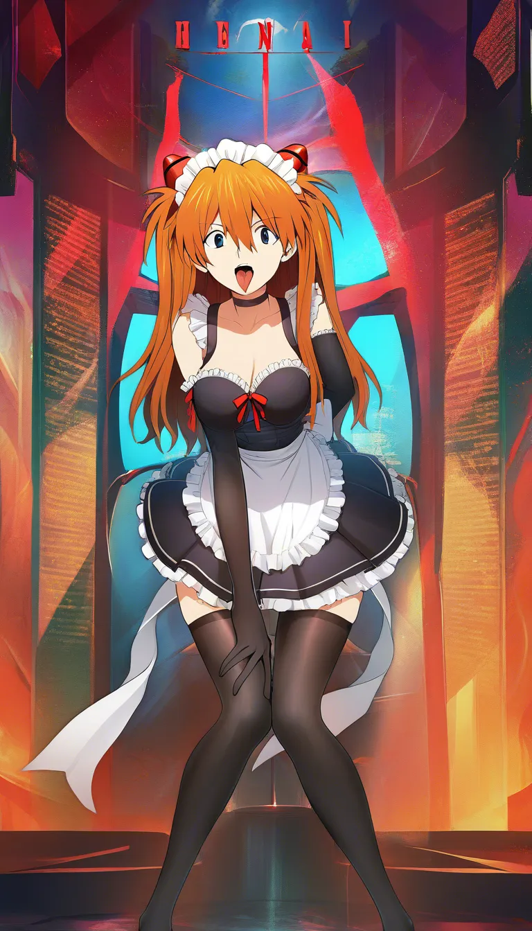 @souryuu_asuka_langley #black_gloves #dress #solo #feet #choker #thighhighs #knees_together_feet_apart
Feet directed to viewer #tongue #miniskirt maid, hentai_studio_quality