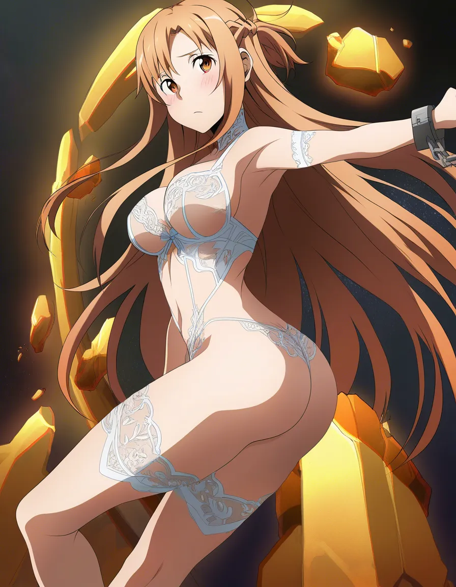 /ultra_detailed /best_quality @asuna_(sao) #lace #lingerie #bondage #contortion #@_@, hentai_studio_quality