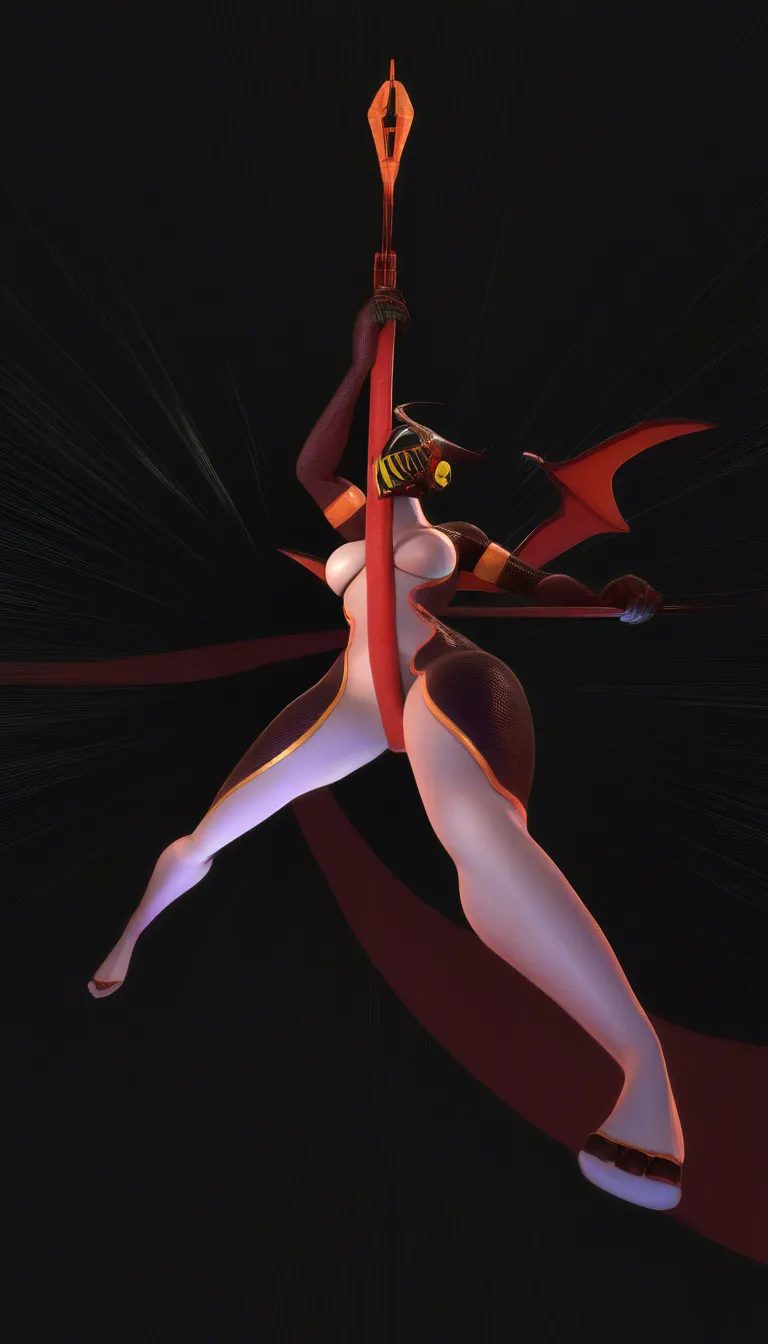detailed textures, 8k, succubus, medium breasts, wings, spread legs, black background, CGI, score_9, score_8, 3d render, octane render, subsurface scattering, ray tracing, smooth shading