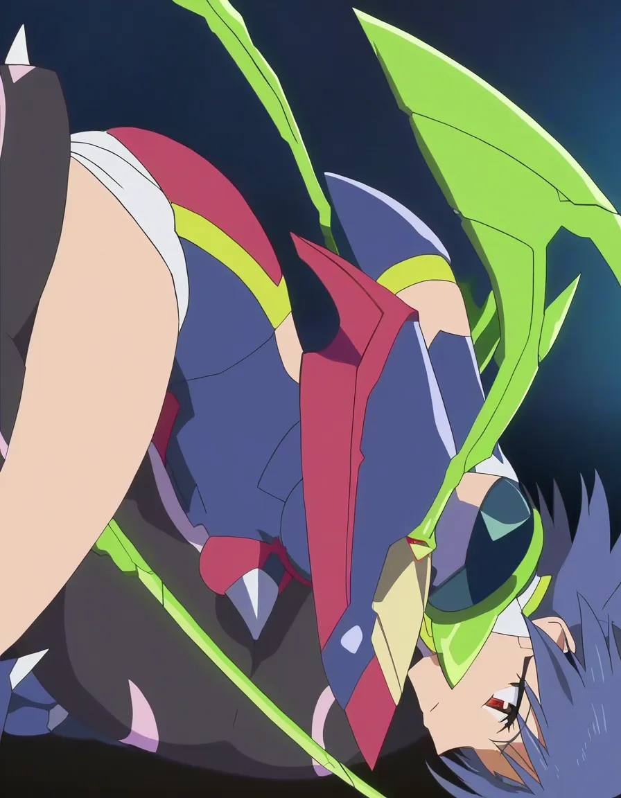 highres, vivid, solo, weapon, 69 position, doujin style, (anime style:1.3), 2d, anime screencap, cel shading, flat color