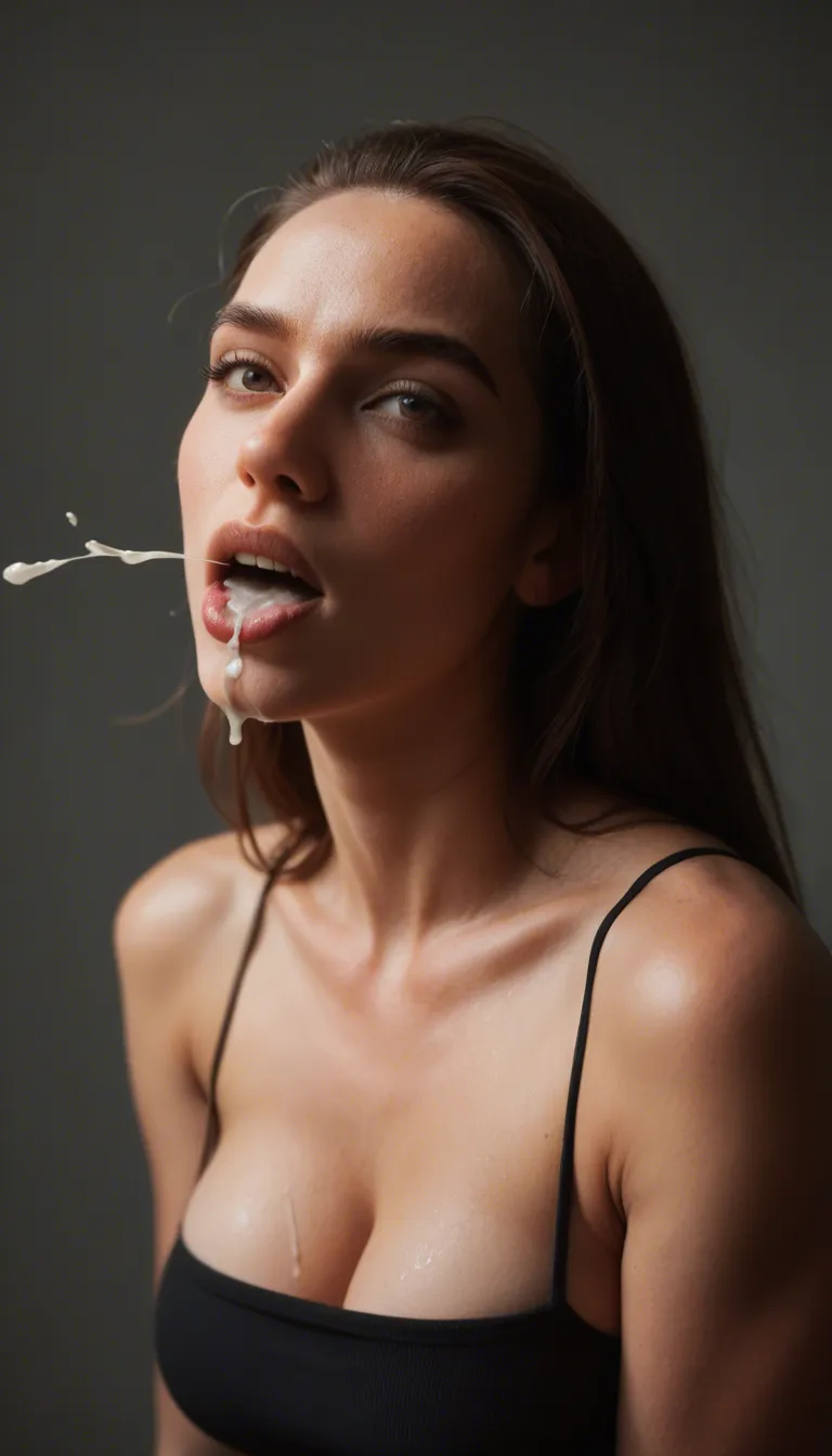 Trans fuck woman in mouth with cum