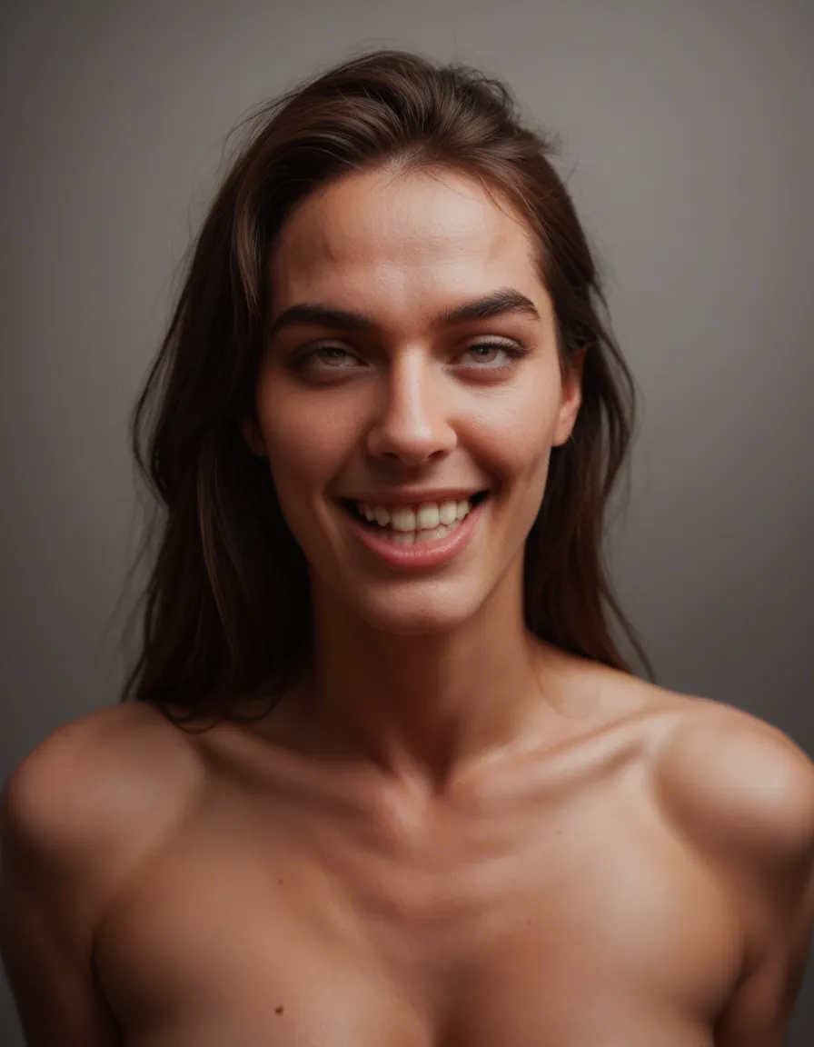 professional photo, high detail, 2boys, ahegao, bare shoulders, gradient background, teasing grin, studio photo, score_9, score_8, candid photo, realistic skin texture, visible skin pores, film grain, depth of field